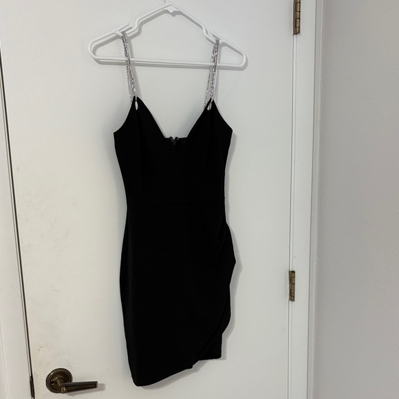 Lulus Dresses & Skirts - Never Worn Elegant Black Dress with Sparkling Straps